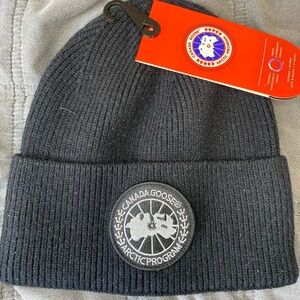 Canada Goose Navy Ribbed Beanie